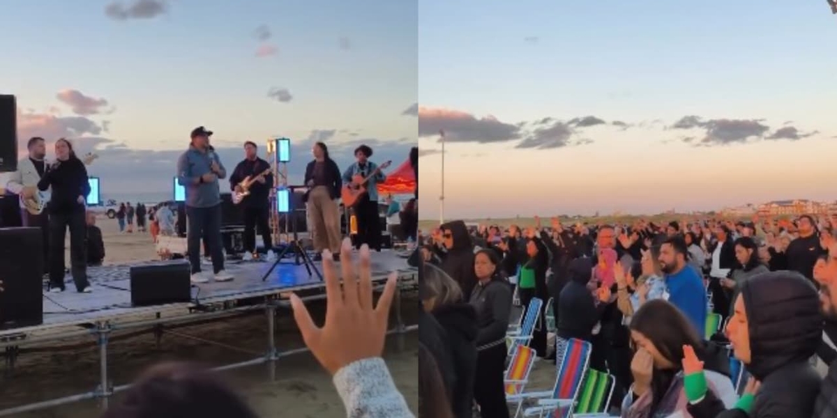 Culto ao amanhecer atrai multidão em praia no RS: "Pessoas aceitaram Jesus"